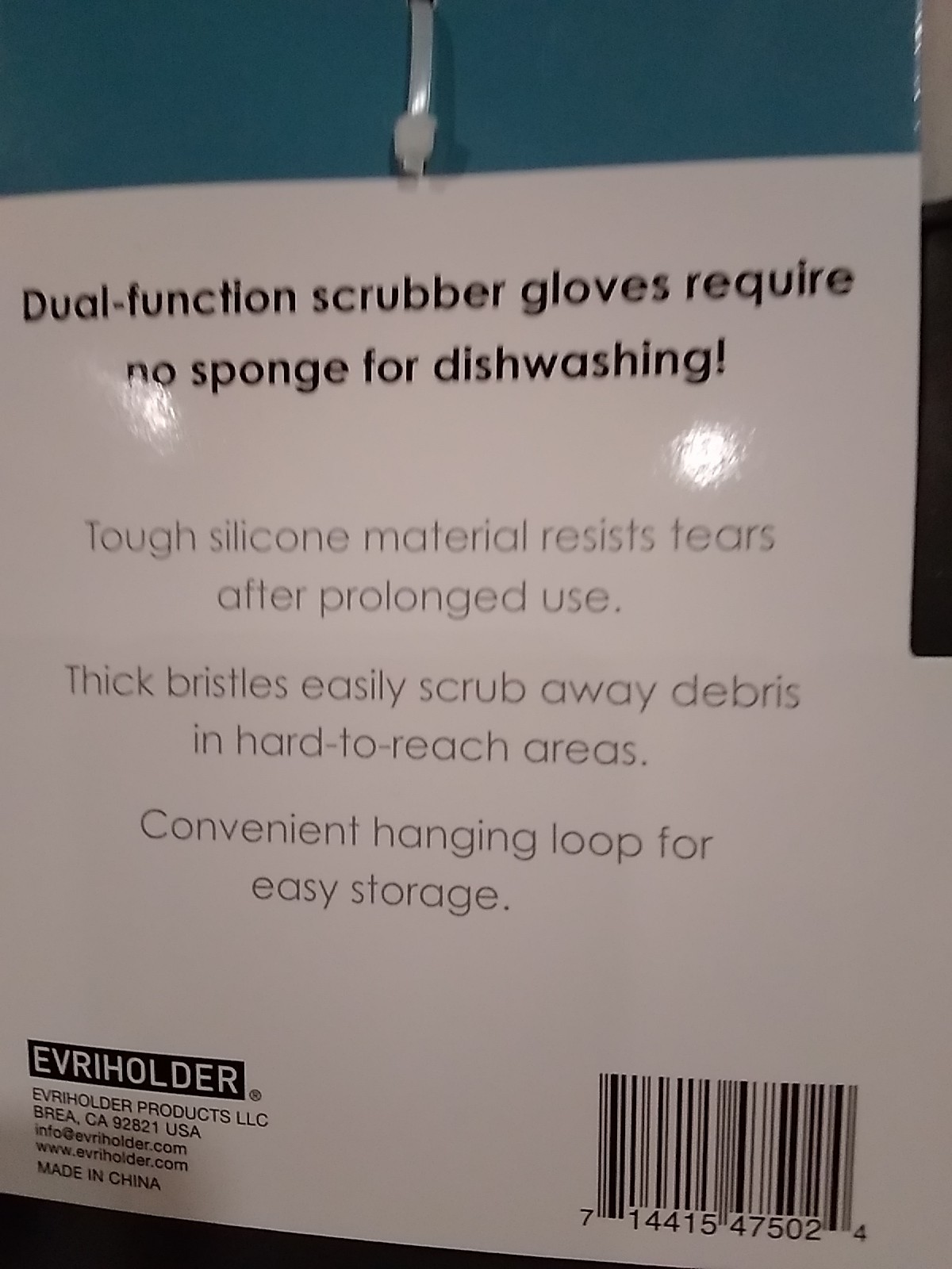 Evriholder Dual-Function Silicone Dish Gloves Gray Large Thick Bristles