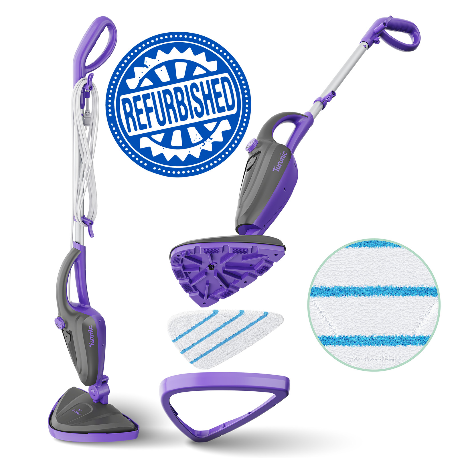 Turonic ST3 10-in-1 Steam Mop – 1500W, 110°C Floor Steamer, 15s Heat-up