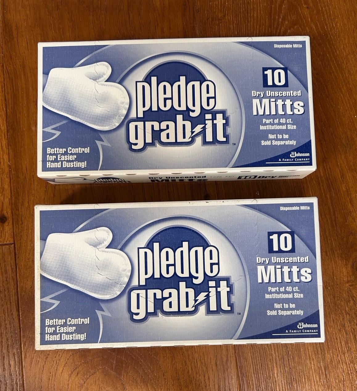 2 Pledge Grab It Disposable Mitts Dry Unscented 10 Ct Hand Dusting Vtg Japan