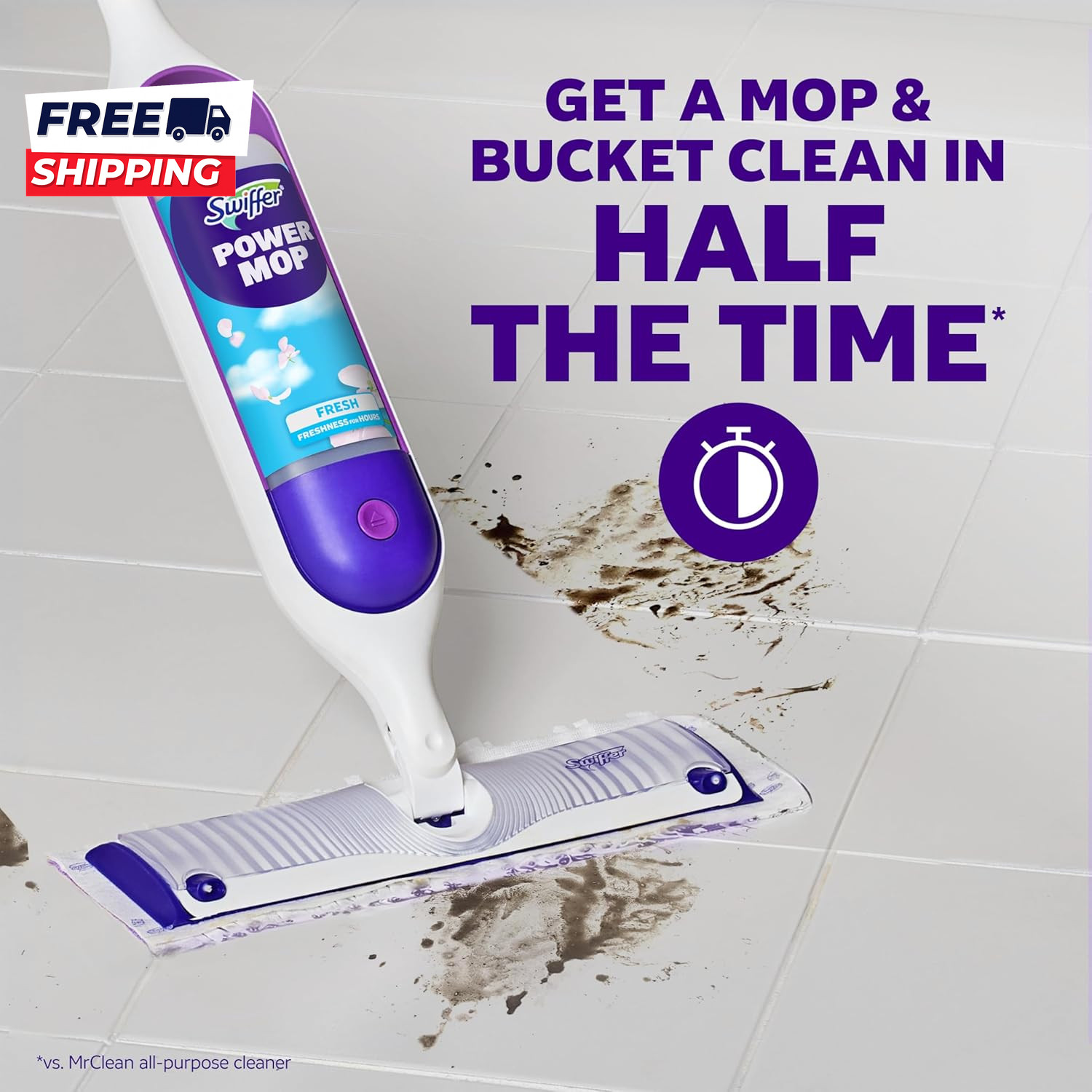 Powermop Multi-Surface Mop Kit for Floor Cleaning Fresh Scent Mopping Kit