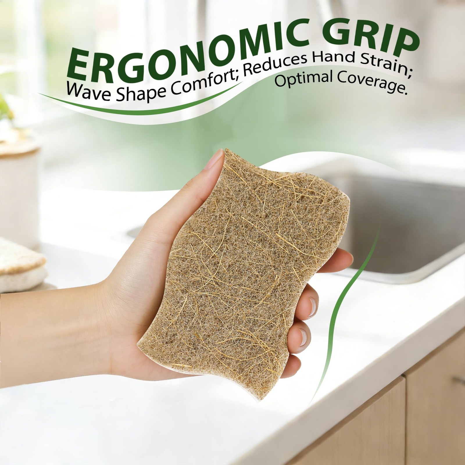 kickleen 9 Pack Biodegradable Kitchen Sponges