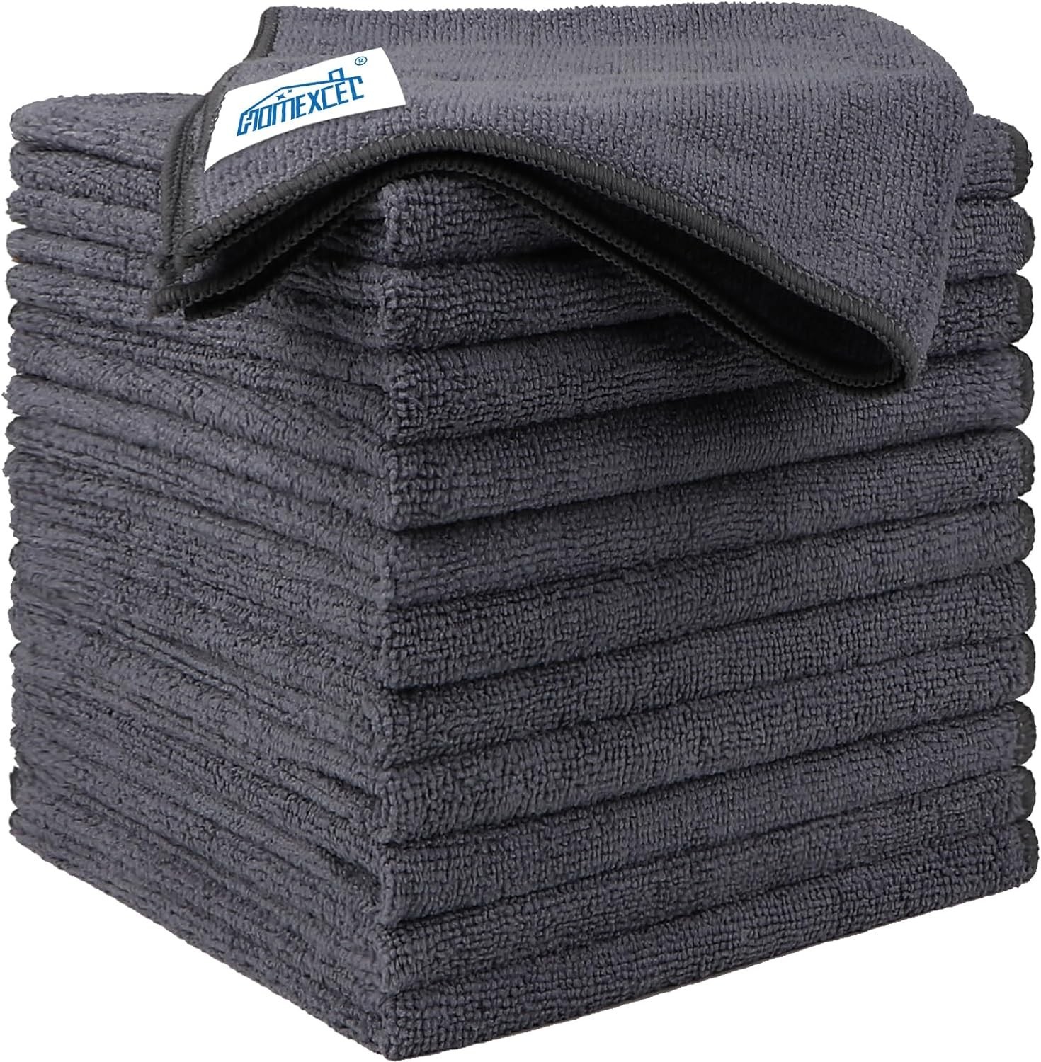 HOMEXCEL 12 Pack Microfiber Cleaning Cloths Lint-Free Ultra Absorbent Towels