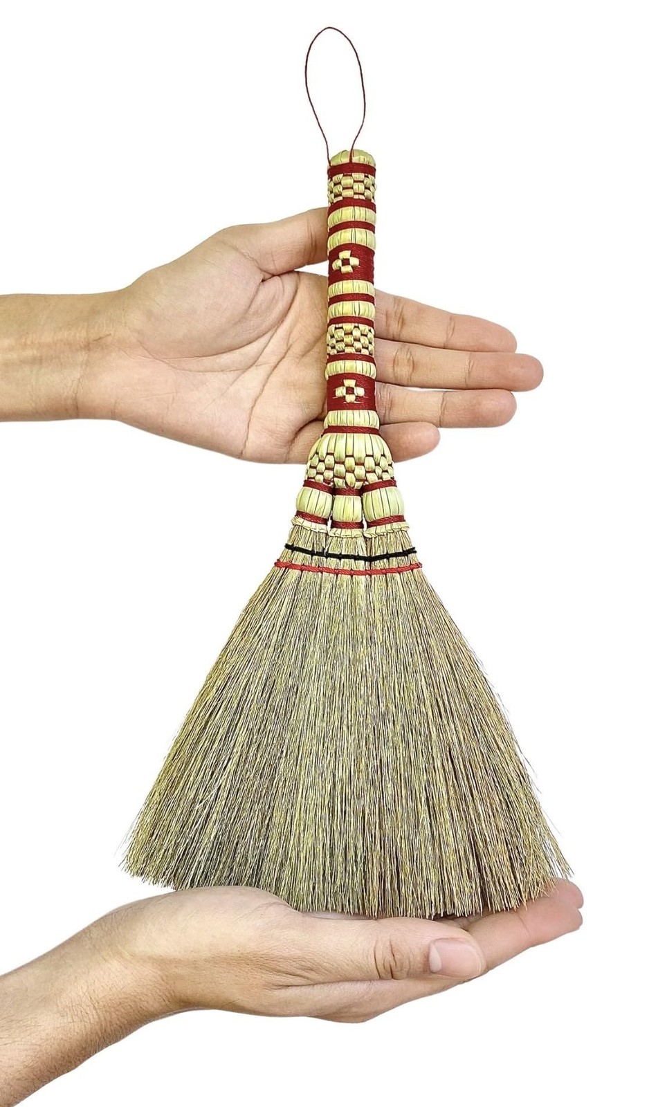 AW BROOMS Small Corn Wisk Brush Broom 11 Inch Blue, Red Staw Soft