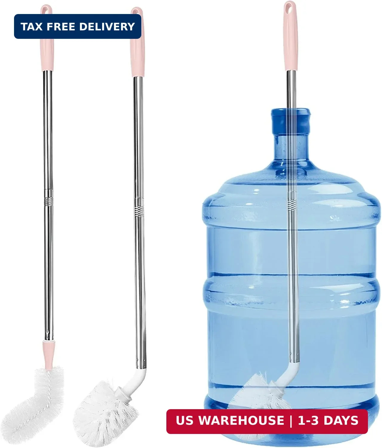 5 Gallon Water jug Cleaning Brush，2 Pack Bucket Brush, Kettle Brush, Cleaning Ex