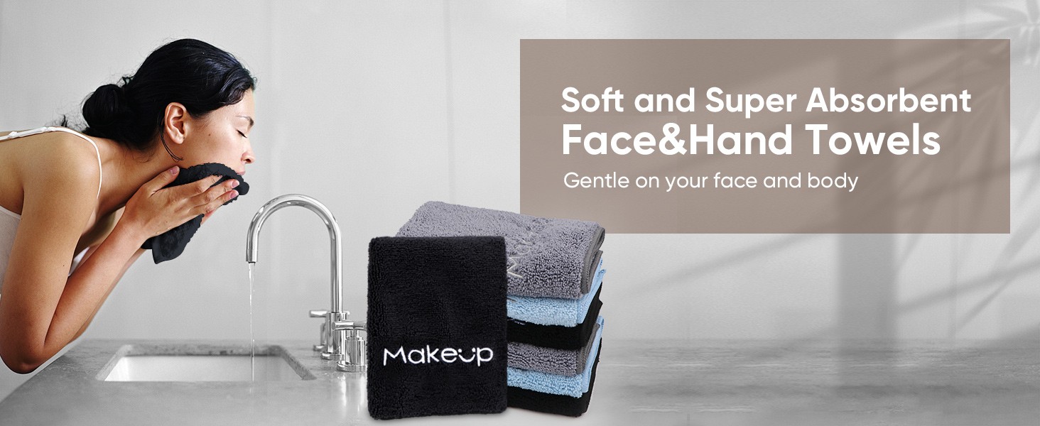Makeup Remover Cloth 6 Pack,Premium Washable Soft 13×13 Inch Facial Cleansing
