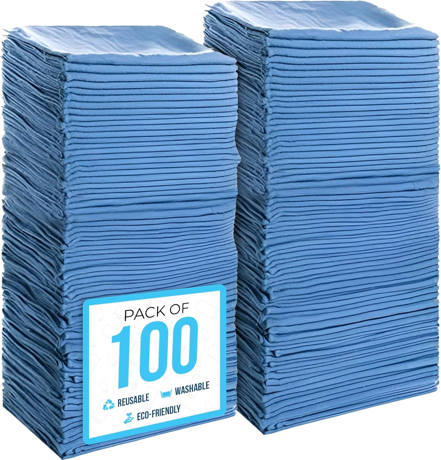 Simpli-Magic 79185 Shop Towels 14”X12”, Blue, 100 Pack
