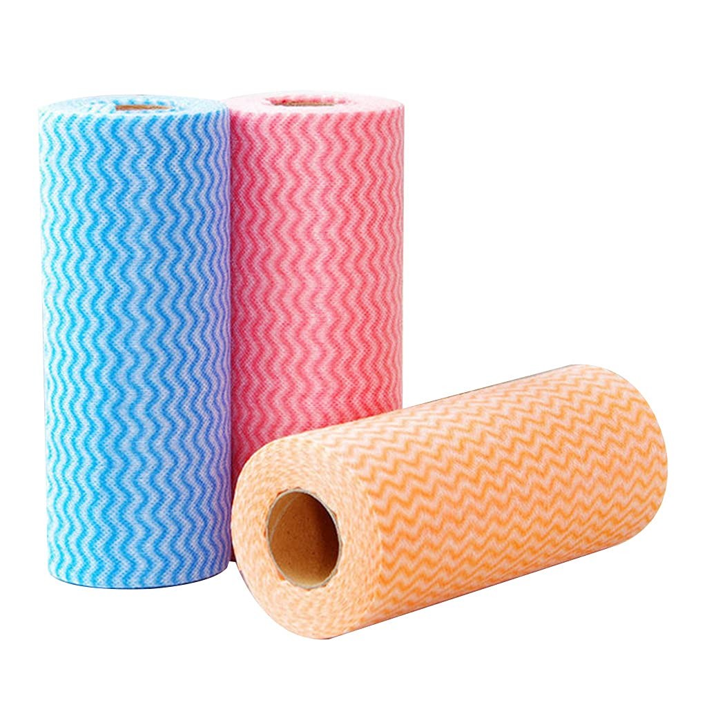 Disposable Cleaning Towels, 50 Count/Roll, Non-woven Fabric, Quick-Dry, Soft,…