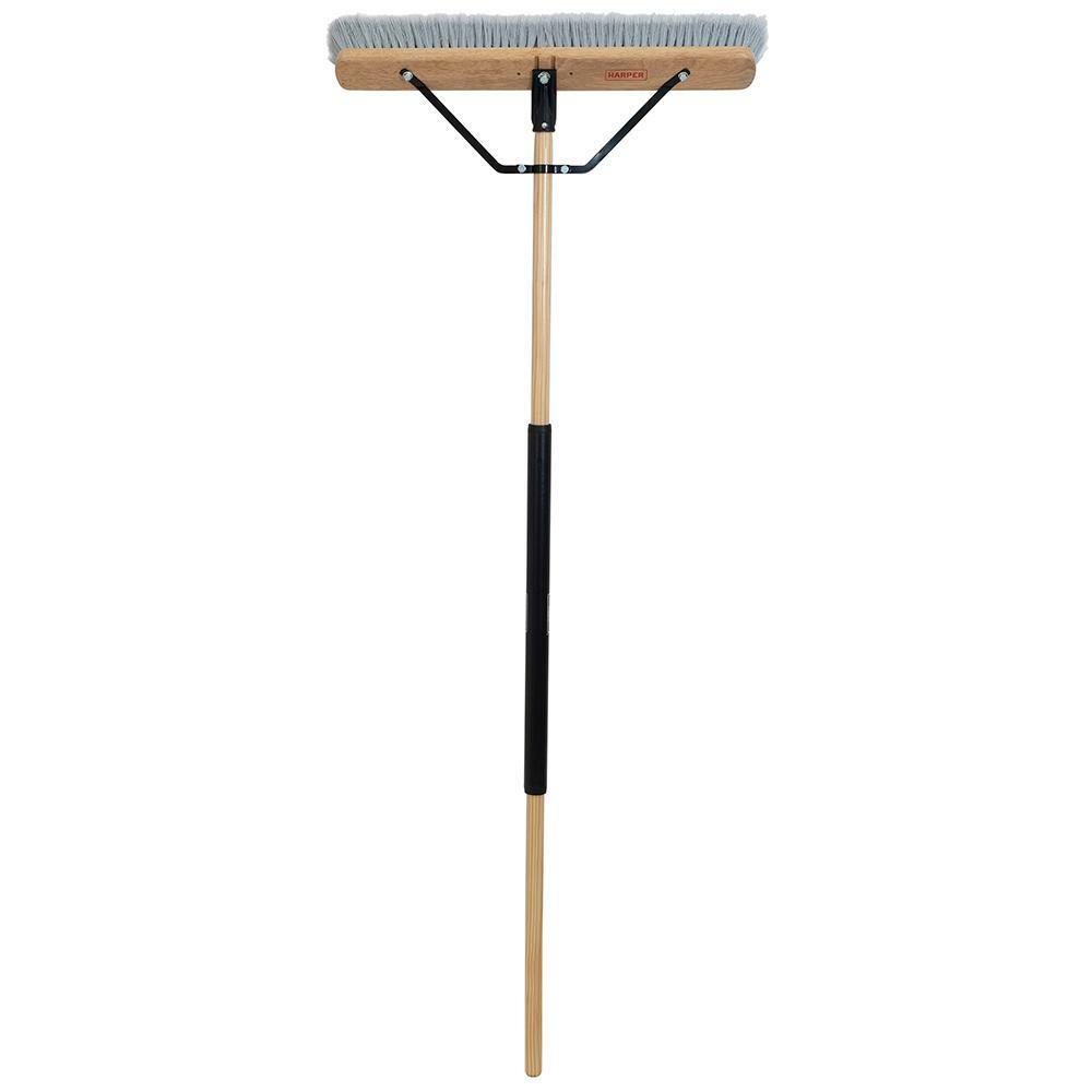 Harper Push Broom Smooth-Surface Hardwood/Steel Handle Soft Bristle 24 in. Width