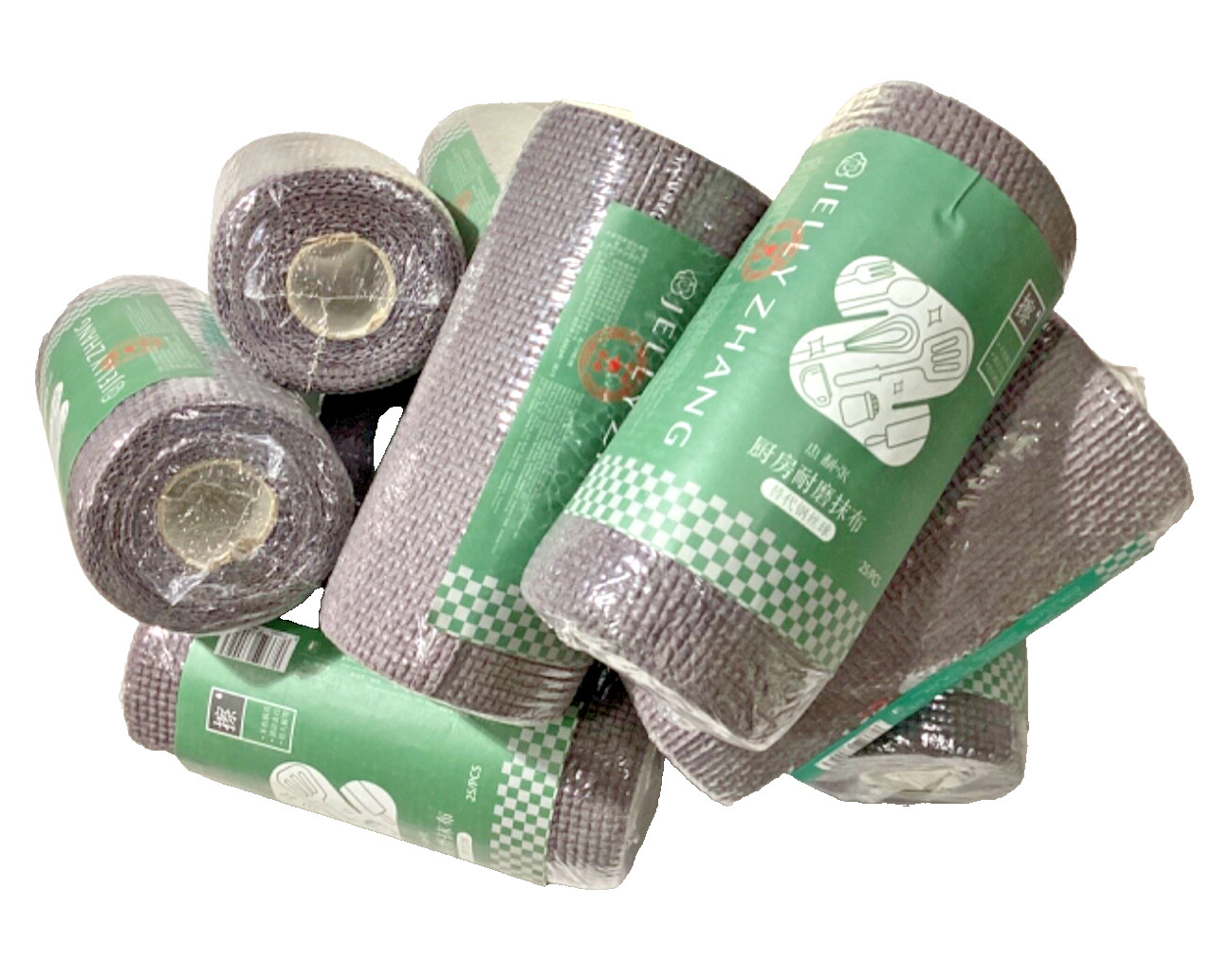 Tear Towels 12×12”Roll 25×4 Pcs Pack,Reusable Microfiber Cleaning Towel,China
