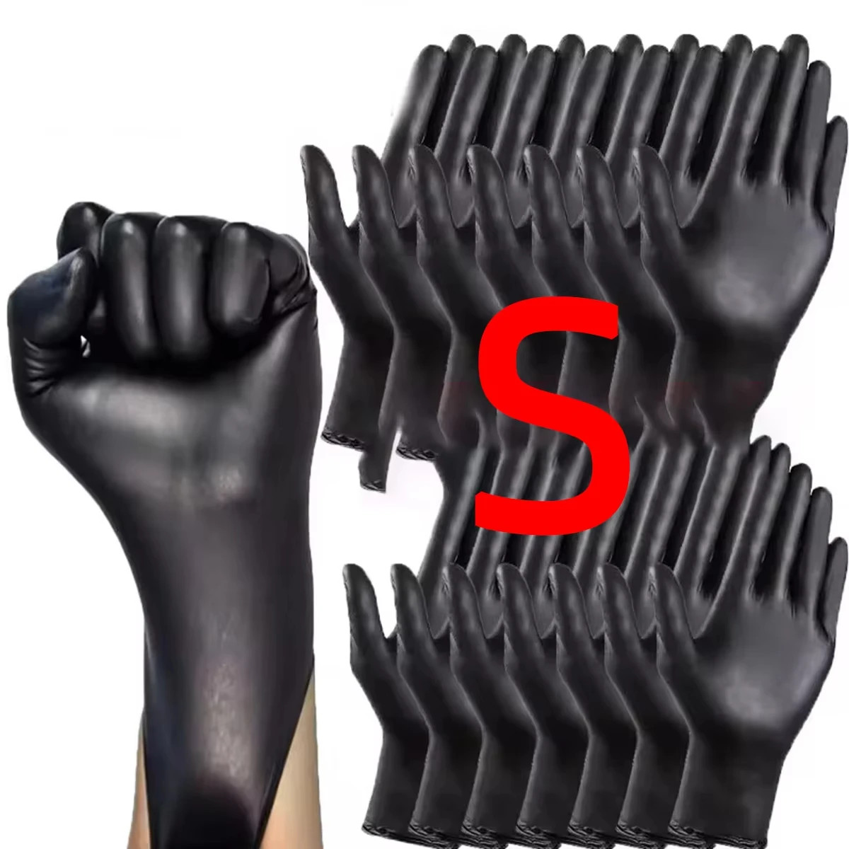 Nitrile Gloves Black Cleaning Household Kitchen Bathroom Dishwashing 100PCS