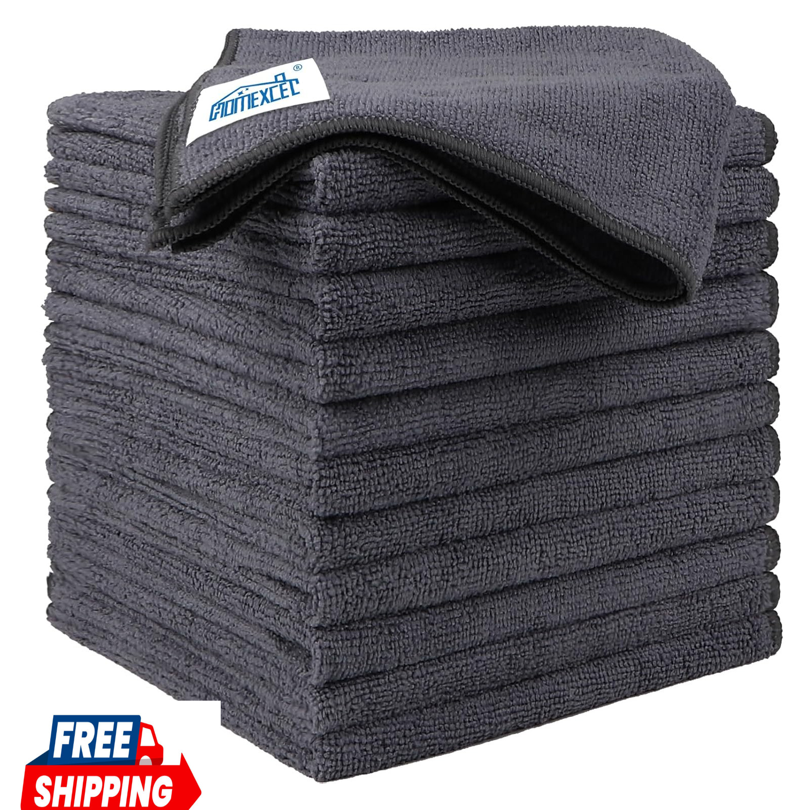 HOMEXCEL Microfiber Cleaning Cloth 12 Pack, 12.5 x 12.5 inch Microfiber Towels
