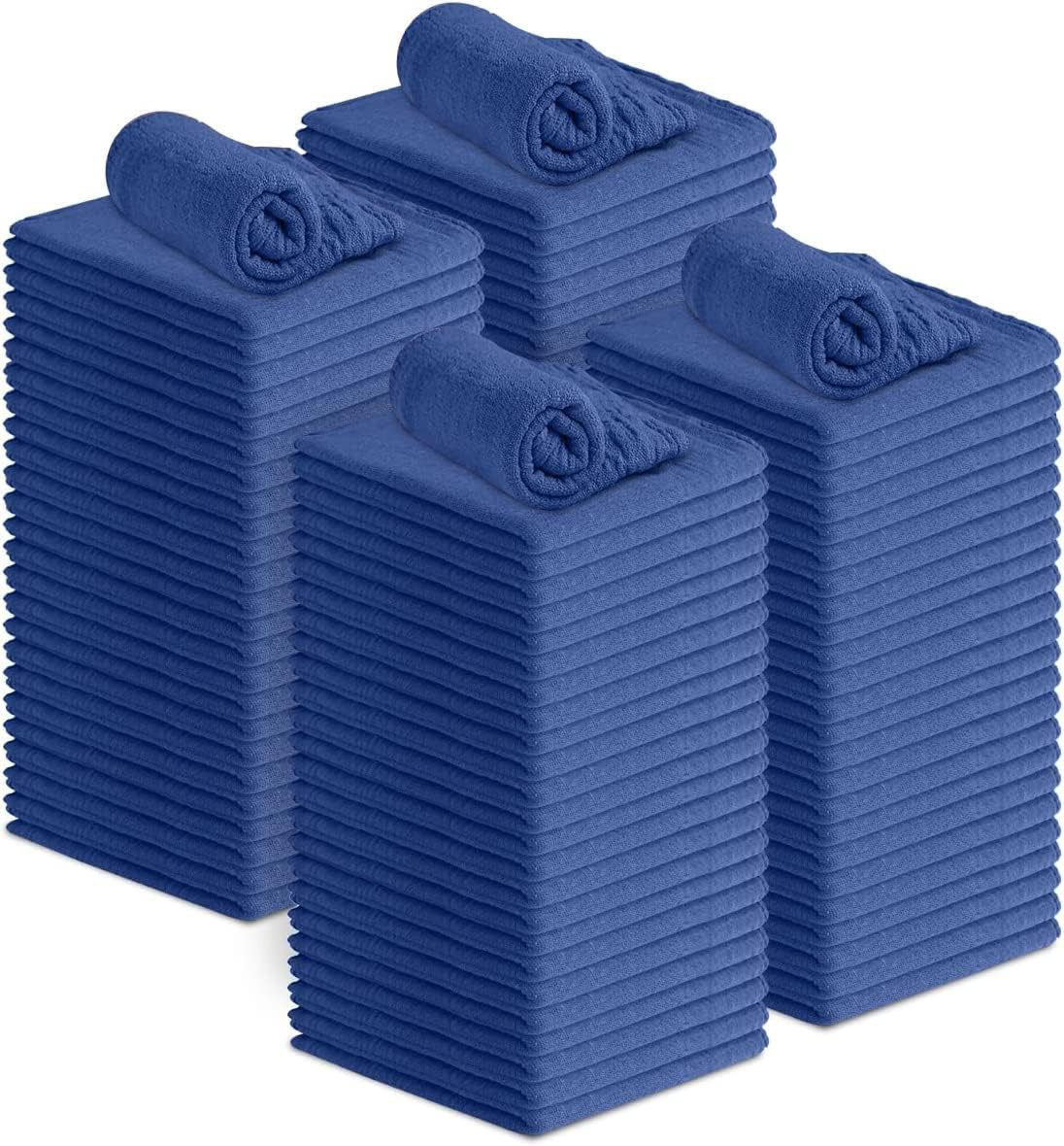 Trapos Limpieza Algodon 100 Piezas 12×14 Absorbentes Taller Auto Hogar Azul
