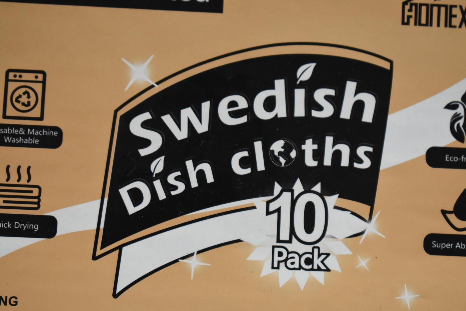 HOMEXCEL Swedish Dish Cloths 10 Pack 3 Colors Assorted Kitchen Reusable Eco