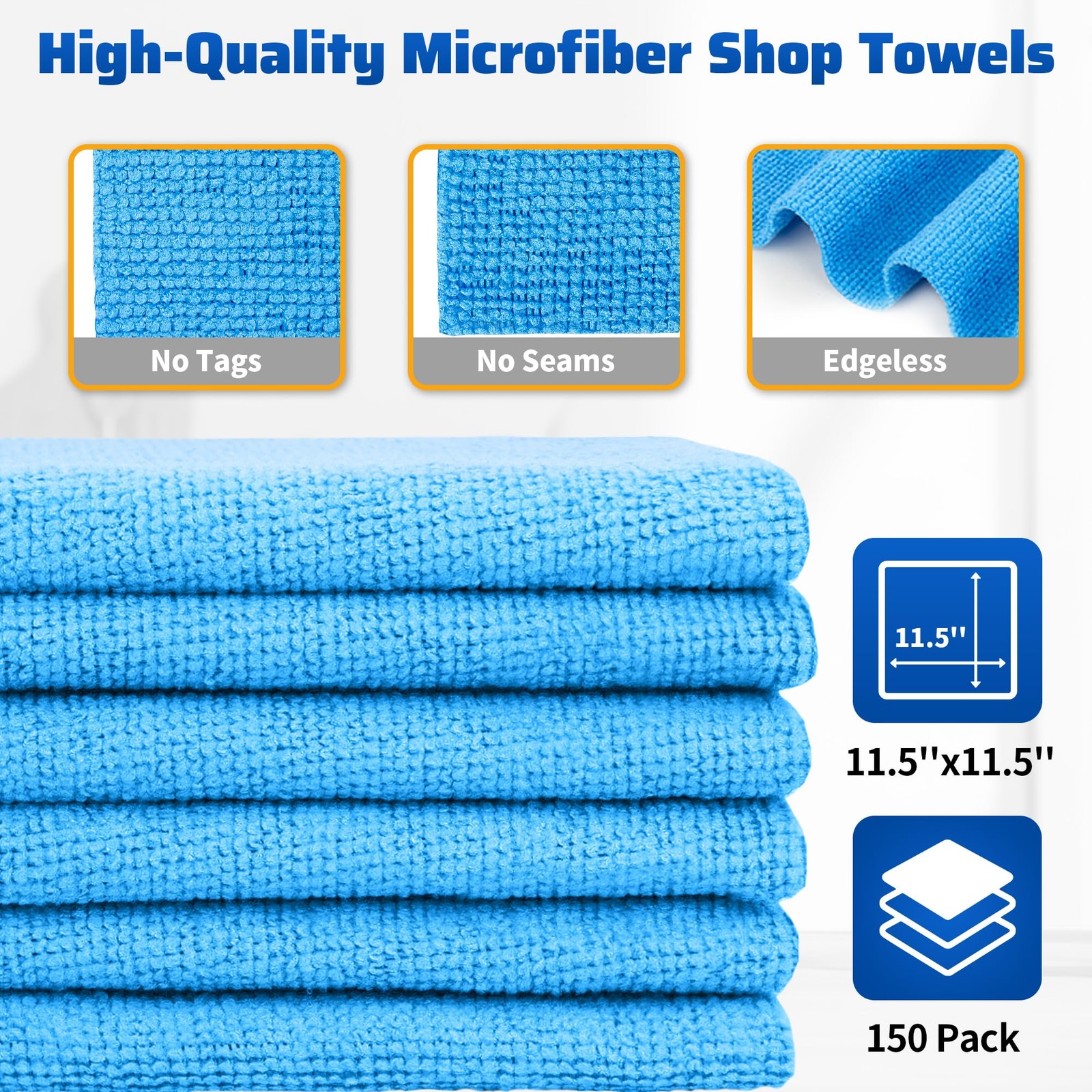Shop Towels, 150 Pack Cleaning Rags Microfiber Towels, Bulk All-Purpose Micro…