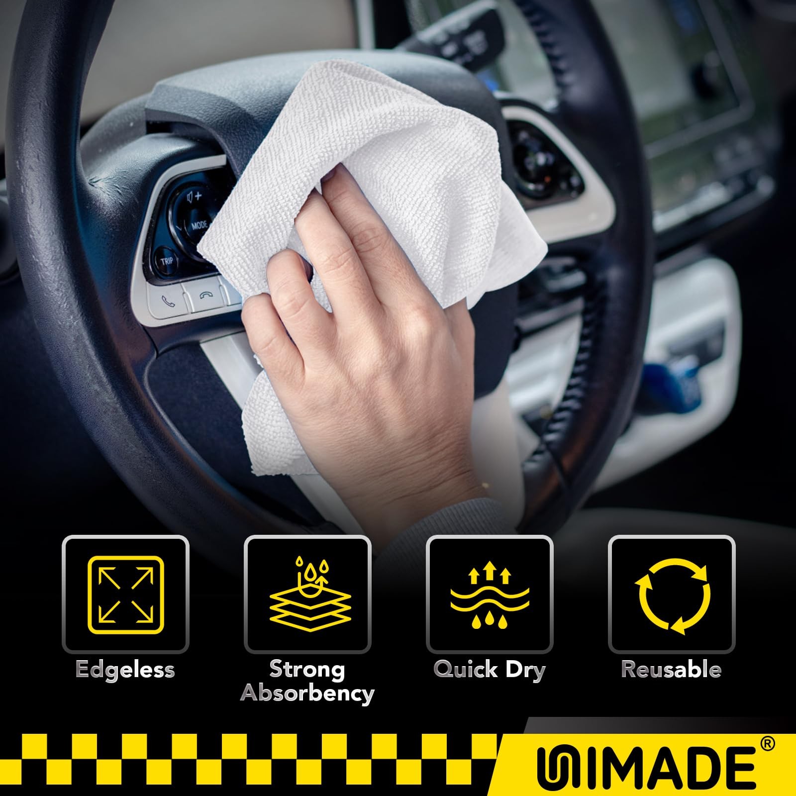 UNIMADE Shop Towels, 100 Pack Commercial Grade Work Rags 100pk, White
