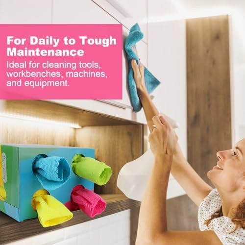 UNIMADE Microfiber Cleaning Cloth, 120 120 Pack, Pink & Yellow & Green & Blue