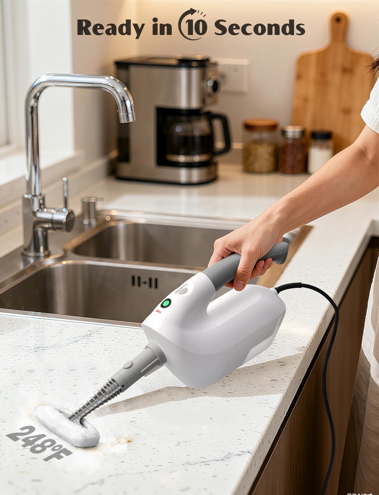 10-in-1 Steam Mop, Detachable Handheld Steam Cleaner, Multi & Up Steamer for …