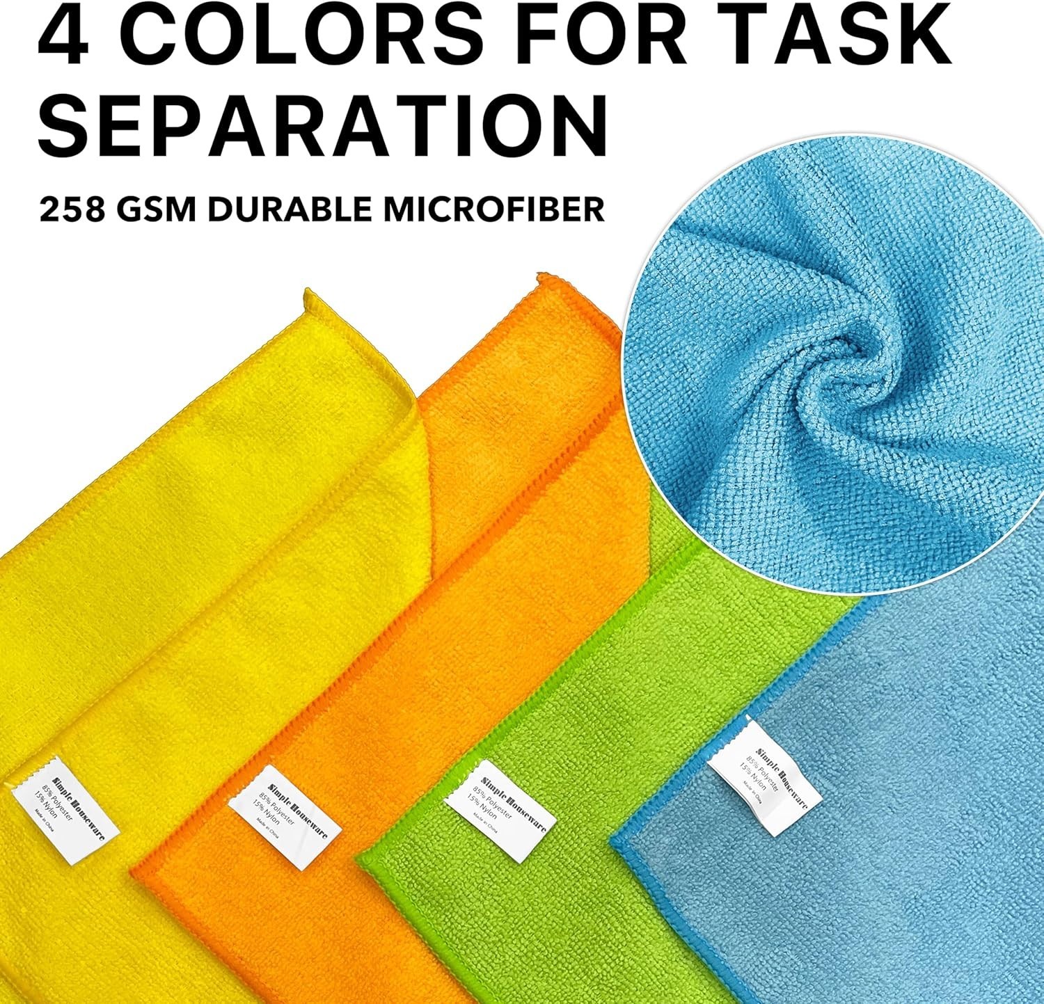 Microfiber Cleaning Cloths 50 Pack Ultra Soft Absorbent Scratch-Free