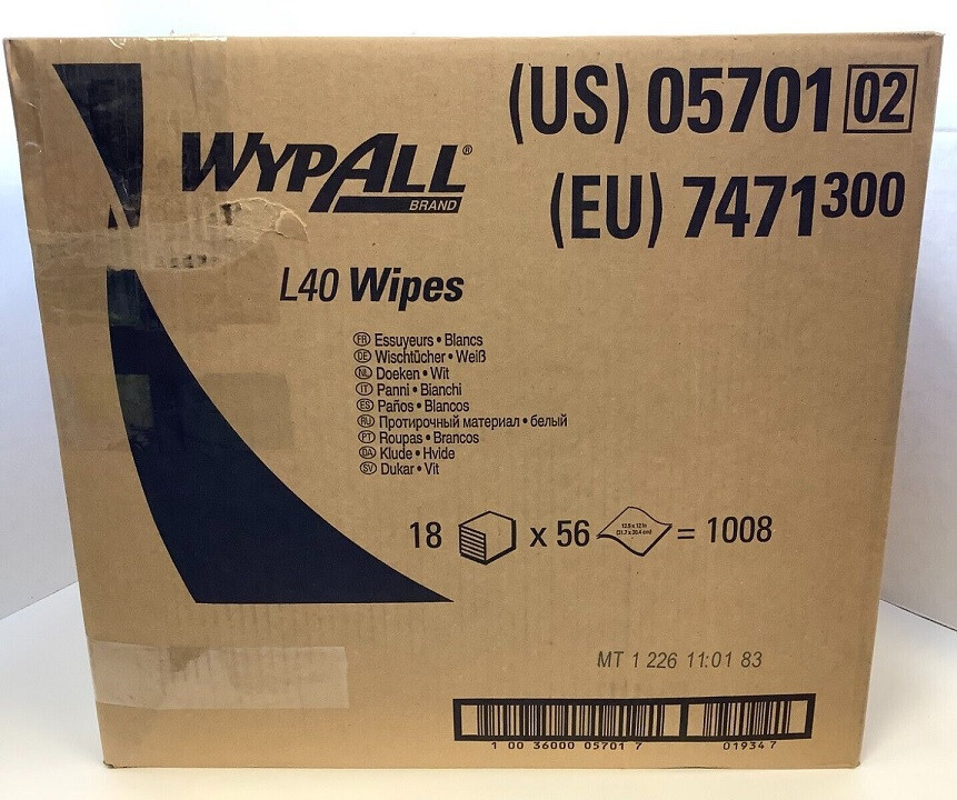 WypAll L40 Disposable Washcloth Task Wipes 12.5 X 12″, Case of 1008 Wipe #05701