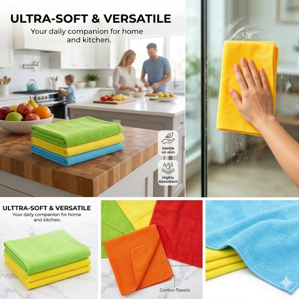 Multi 2/10/50 Pack Microfiber Cleaning Cloth Towels Car Detailing Polishing Rag.