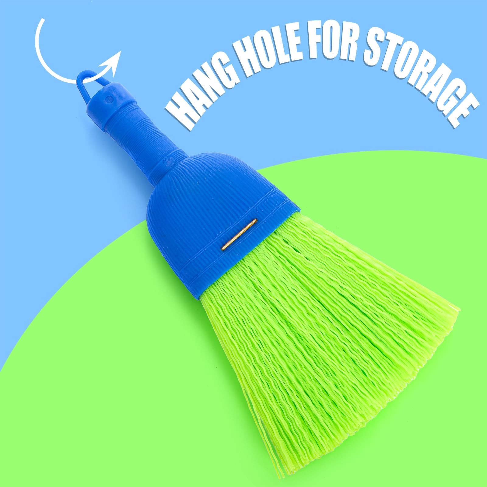 4 Pack Hand Broom Poly Fiber Small Whisk Broom for Car Handheld Brush with Hang