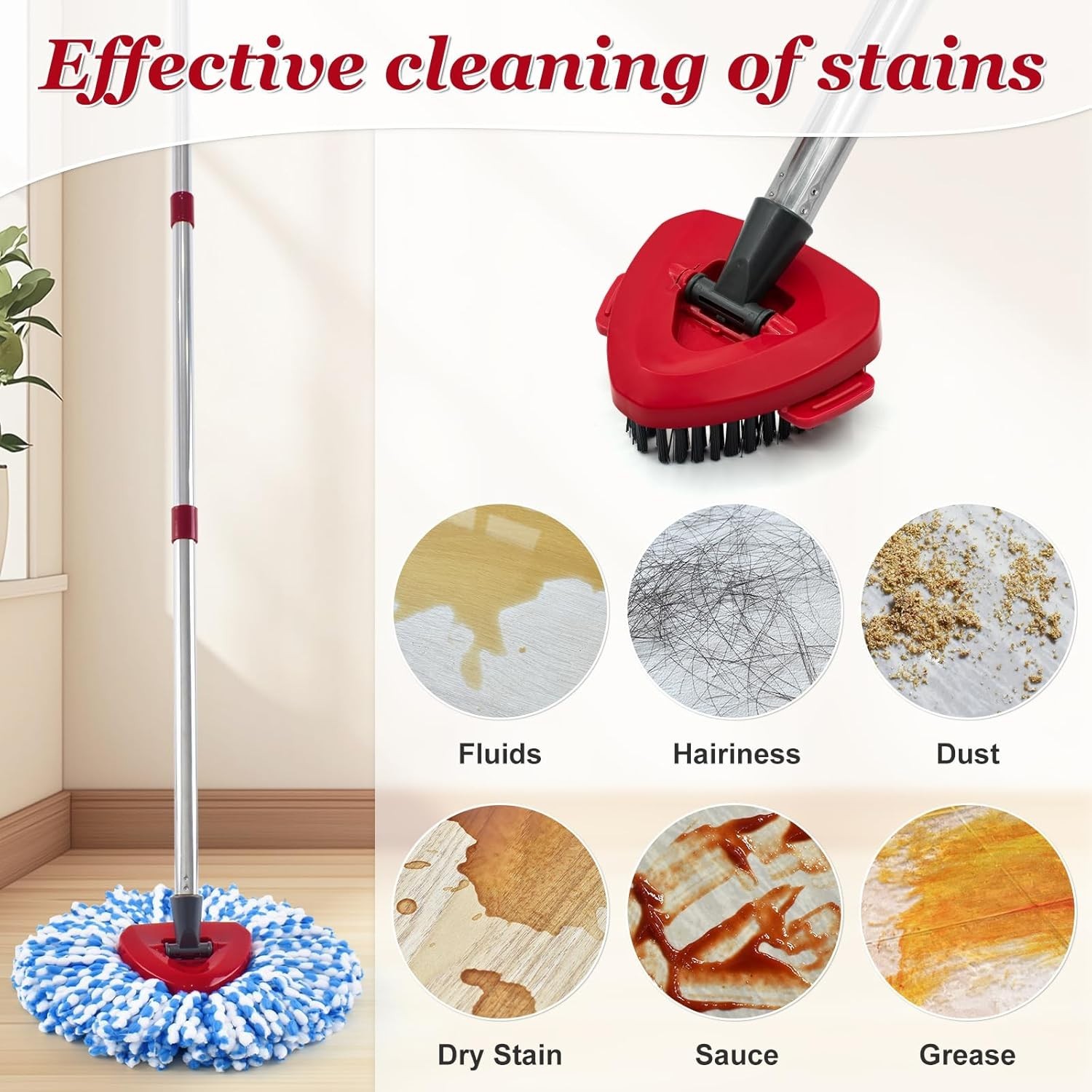 Eco-Friendly Spin Mop Replacement Set – Lightweight and Washable for All Floors