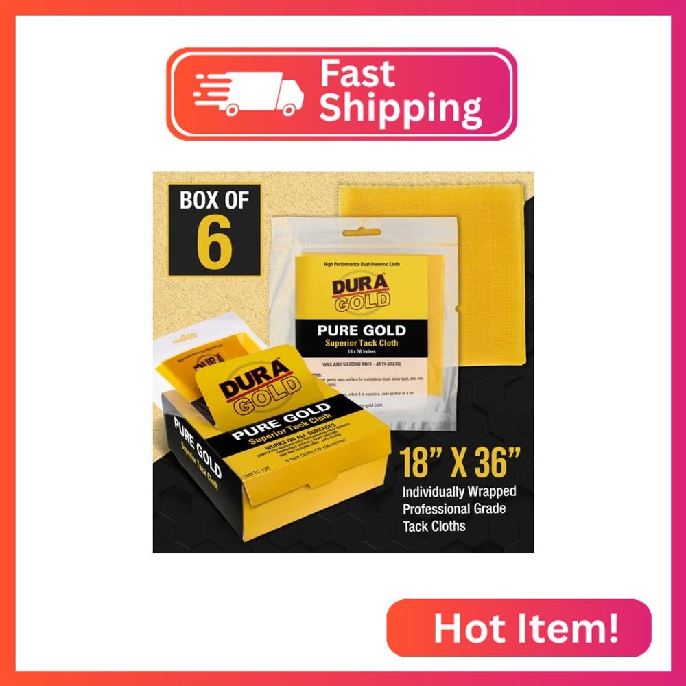 Dura-Gold – Pure Gold Superior Tack Cloth (Pack of 6), Woodworking, Automotive P