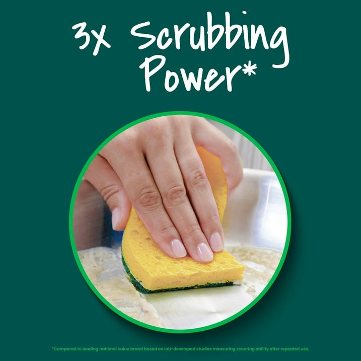 Scotch-Brite Heavy Duty Cleaning Scrub Sponge, 6 Dish Sponges