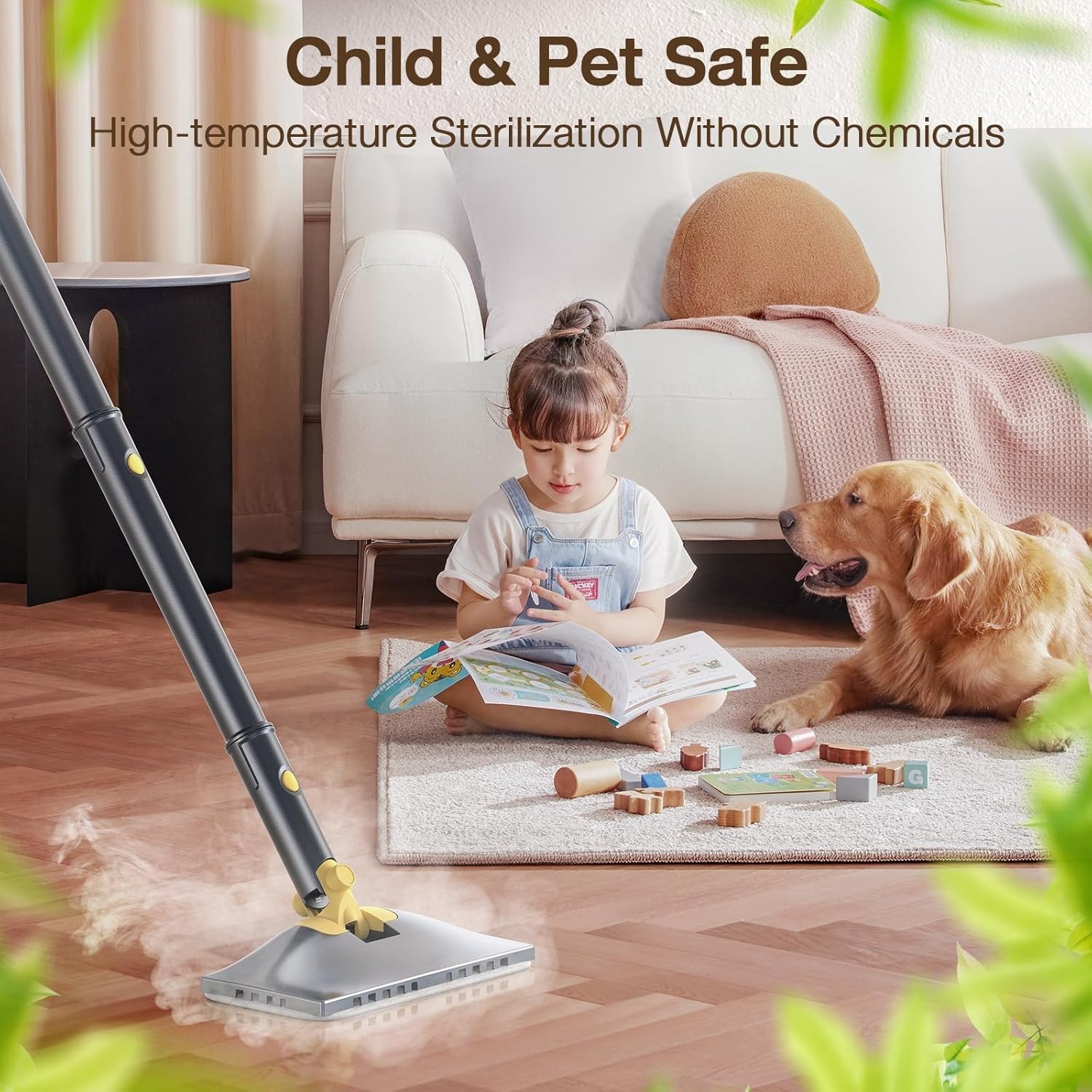 Gray 10-in-1 Steam Mop with Quick Heat-Up – Ideal for Floors, Carpets & More