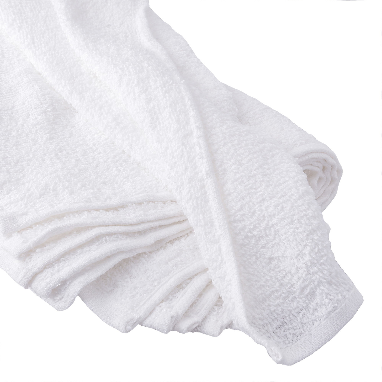 18-Pack 100% Cotton Terry Towels, 14×17″, All-Purpose White