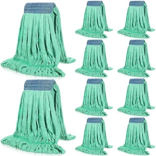 Microfiber Mop Heads 10 Pack 18 oz Commercial Wet Mop Refill Looped End for