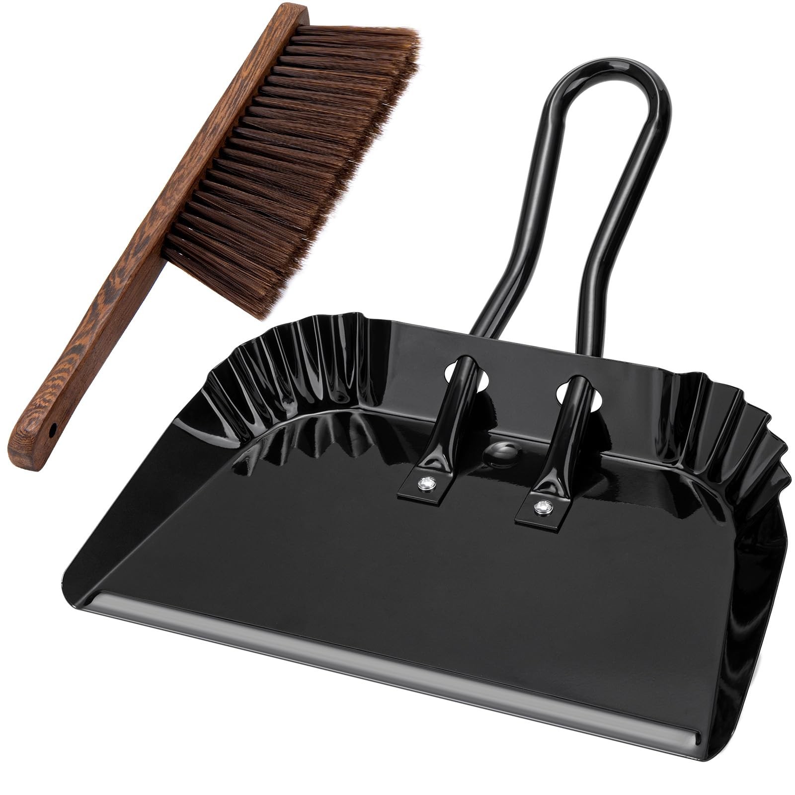 17In Large Dust Pan and Brush Set,Heavy-Duty Dust Pan | Handheld Dustpan