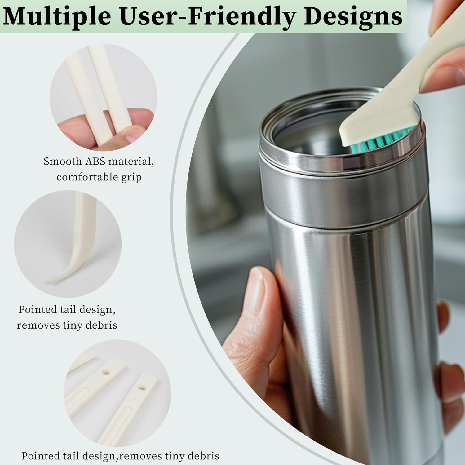 8-Piece Small Cleaning Brush Set for Tight Spaces, Mini Crevice Brushes for