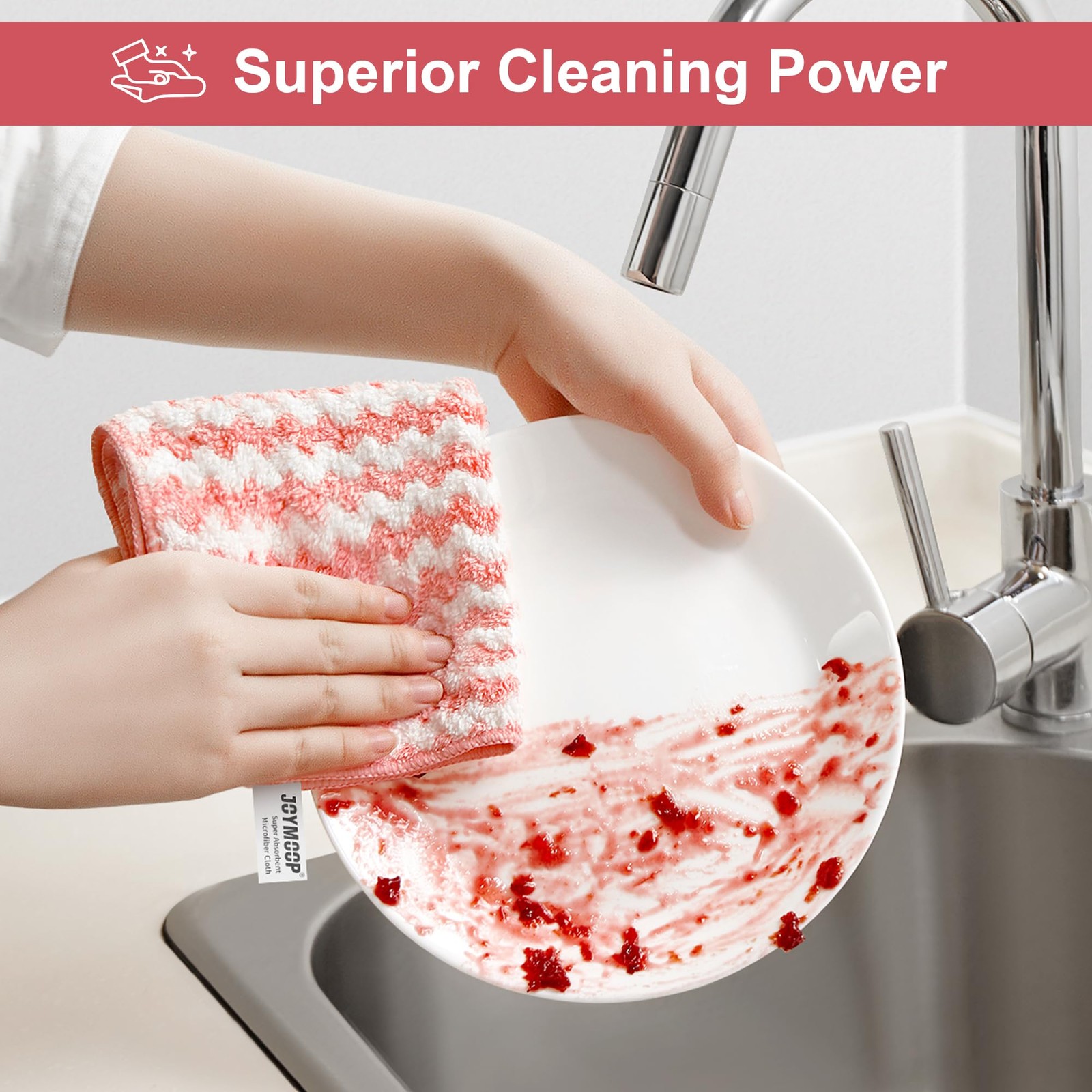 18 Pack Microfiber Cleaning Cloths 10in Lint Free Absorbent Rags