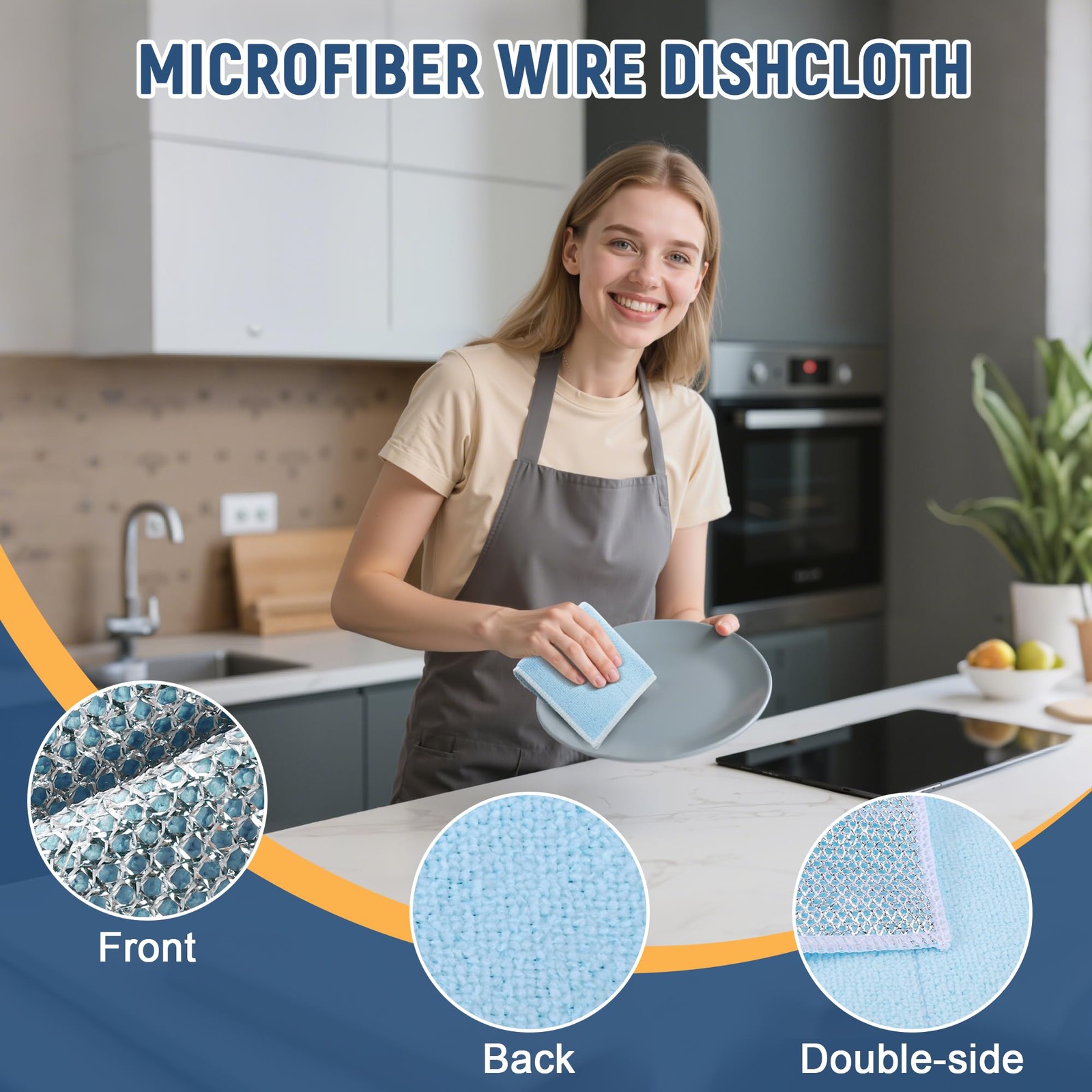 Double Side Non Scratch Wire Dishcloth 30pcs-Multipurpose Wire Dishwashing Ra…