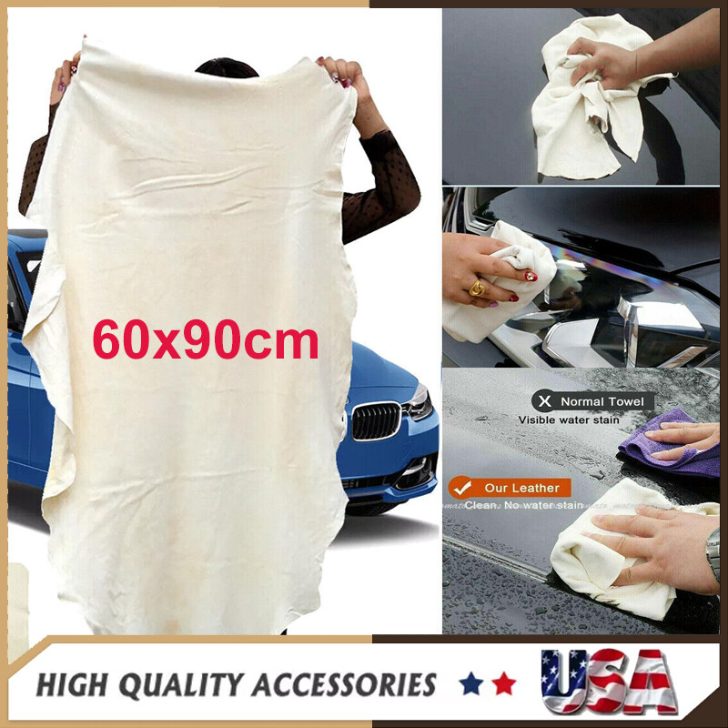 Natural Suede Leather Car Cleaning Cloth Car Wash Easy Absorbent Dry Suede Towel
