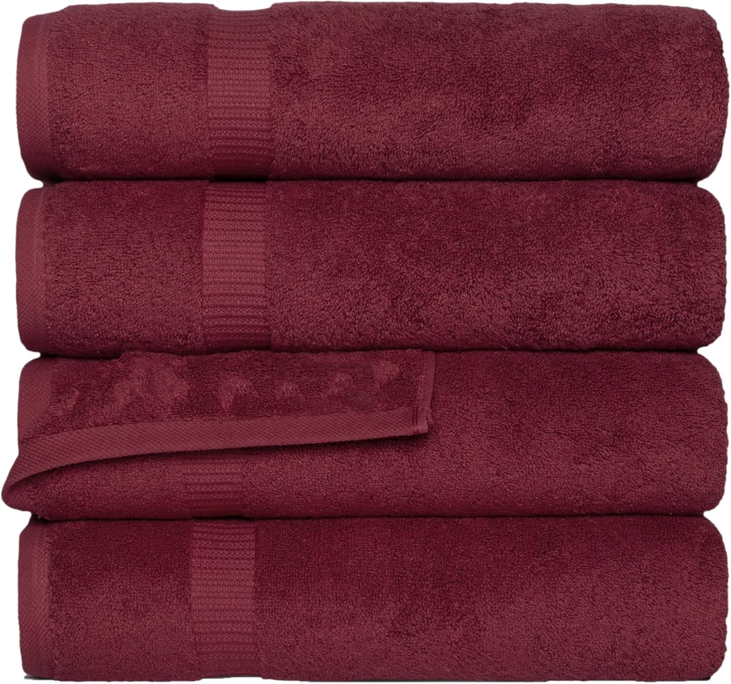 100% Turkish Cotton Bath Towel Set of 4 27×54 inch | Heirloom Quality | Hotel &