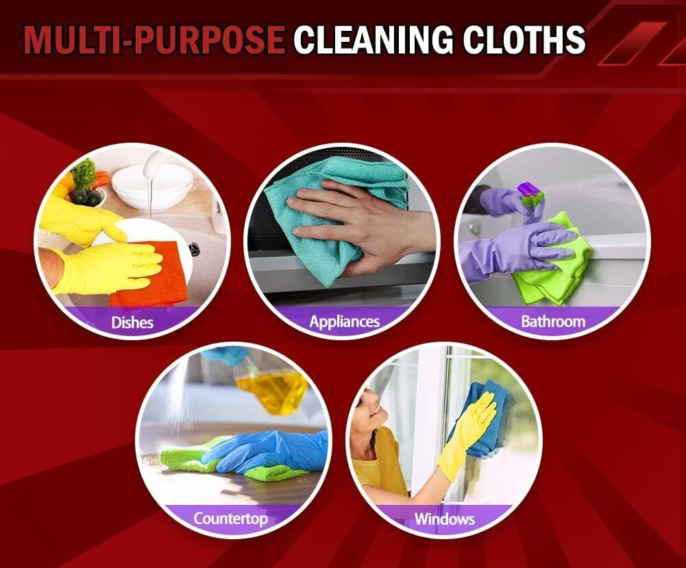 Microfiber Cleaning Cloth Set of 50 Towel Rag Car Polishing Detailing No-Scratch