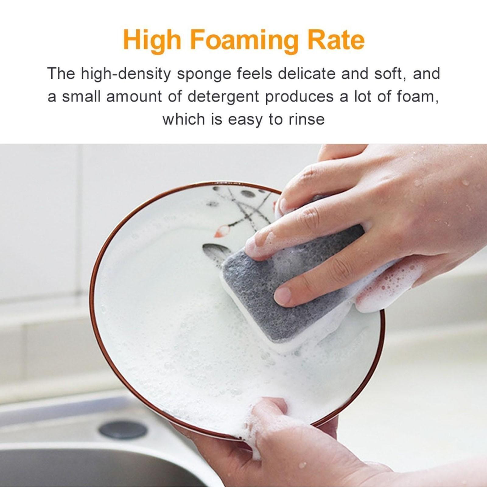 NEW 1Pc Dish Sponge For Heavy Duty Scrub Sponges ual-Sided Sponge Kitchen