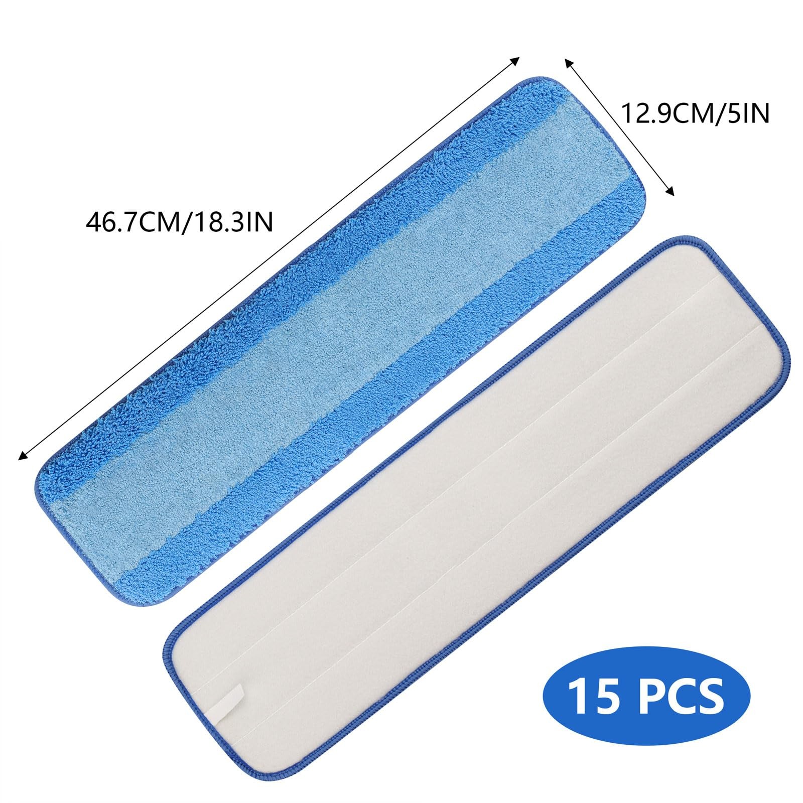 15 PCS 18 Inch Microfiber Cleaning Pads for Bona Mop, Reusable Mop Pad Refill…