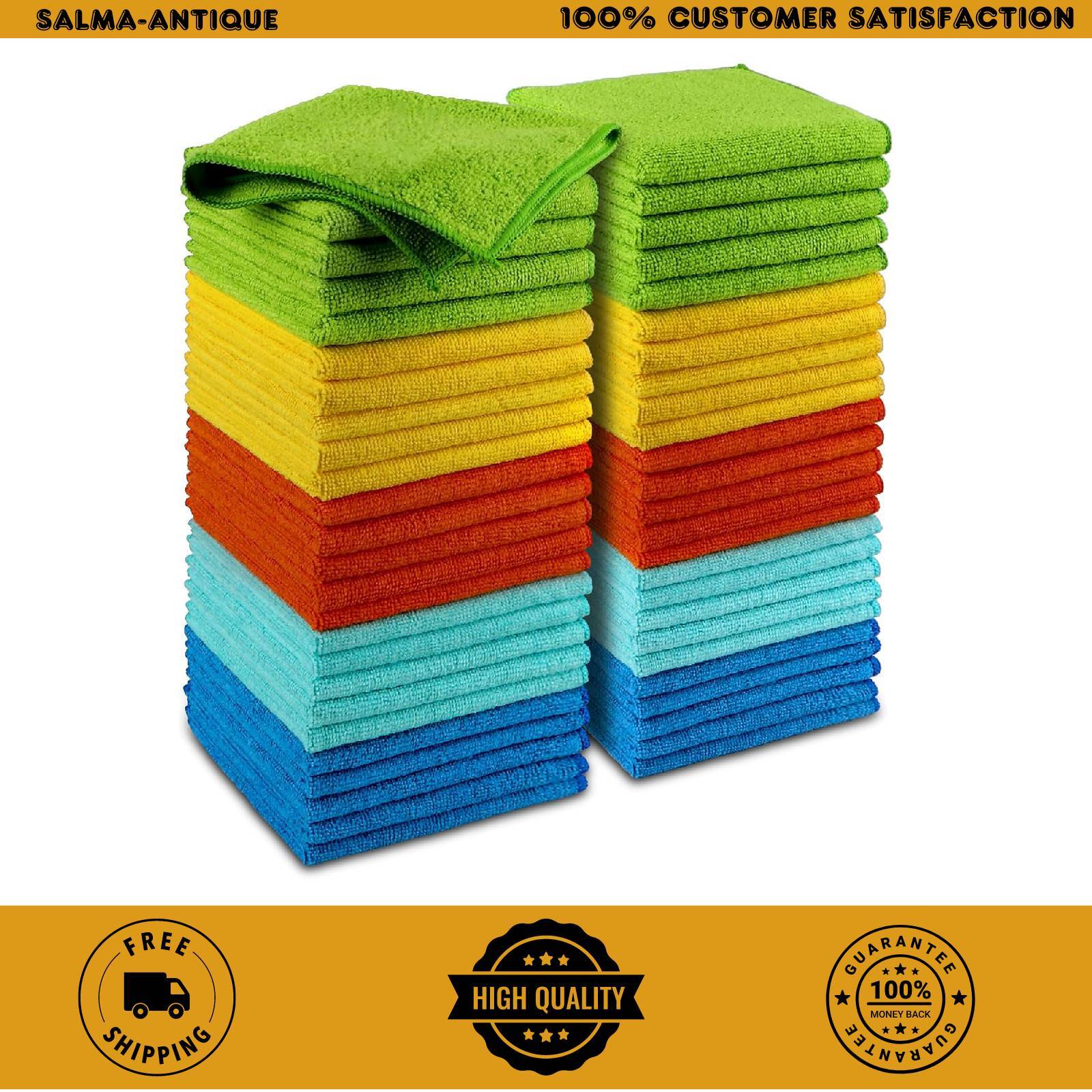 AIDEA Microfiber Cleaning Cloths-50PK, Microfiber Towels for Cars, Premium Car