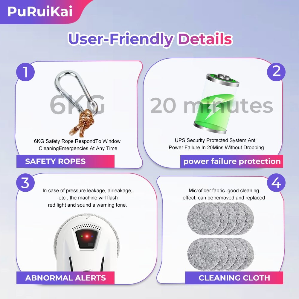 PuRuiKai’s latest 2026 model intelligent high-rise glass cleaning robot