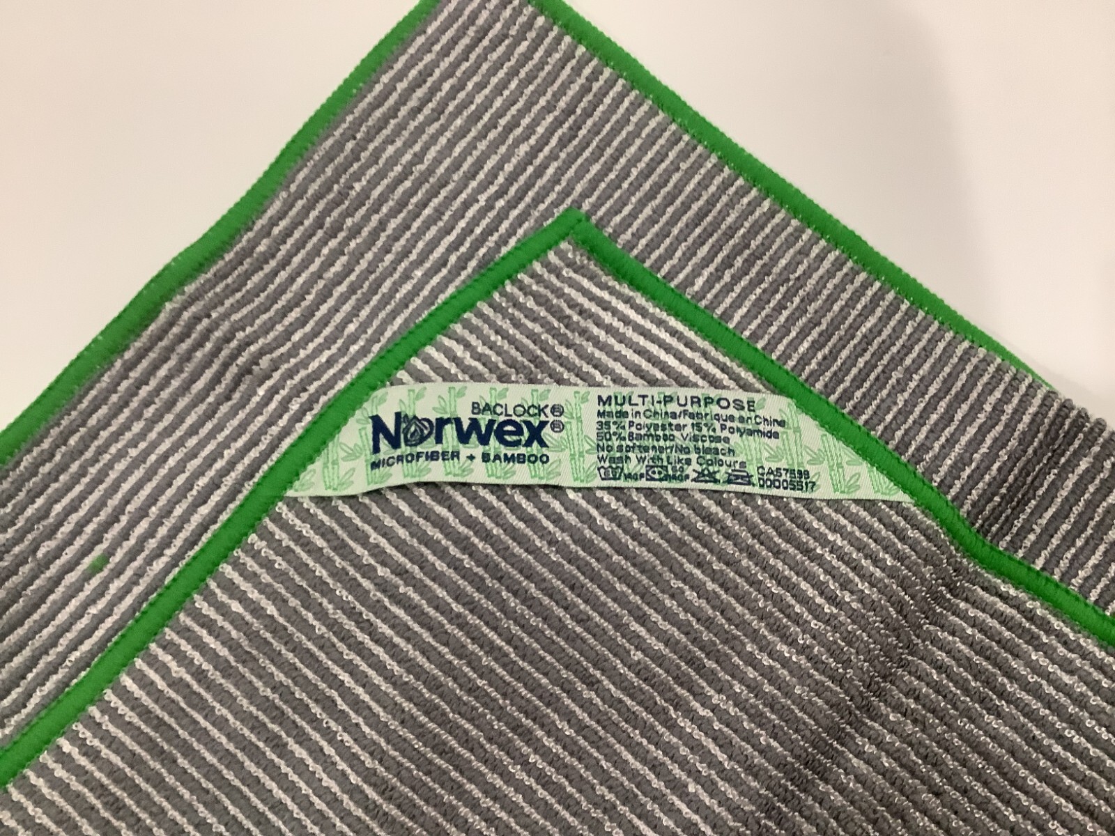 Norwex Multi-Purpose Bamboo Microfiber Cloth Graphite W/ Green Trim – FREE SHIP