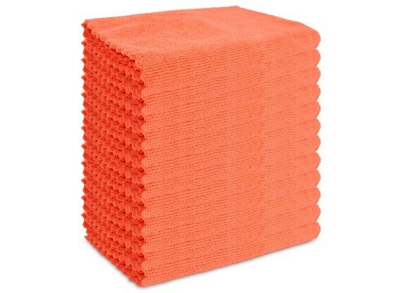 Microfiber Edgeless Towel 12 Pack – Zigzag Border, Lint Free 16×16 Cloth Rag