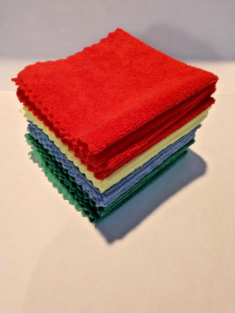 12 Pack Microfiber Right Rags 3 Blue – 3 Red – 3 Yellow – 3 Green – ( 12 Pack)