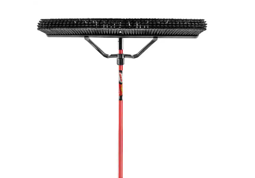 Push Broom Set 36 In. Smooth Surface with Brace & Steel Grip Handle Heavy duty
