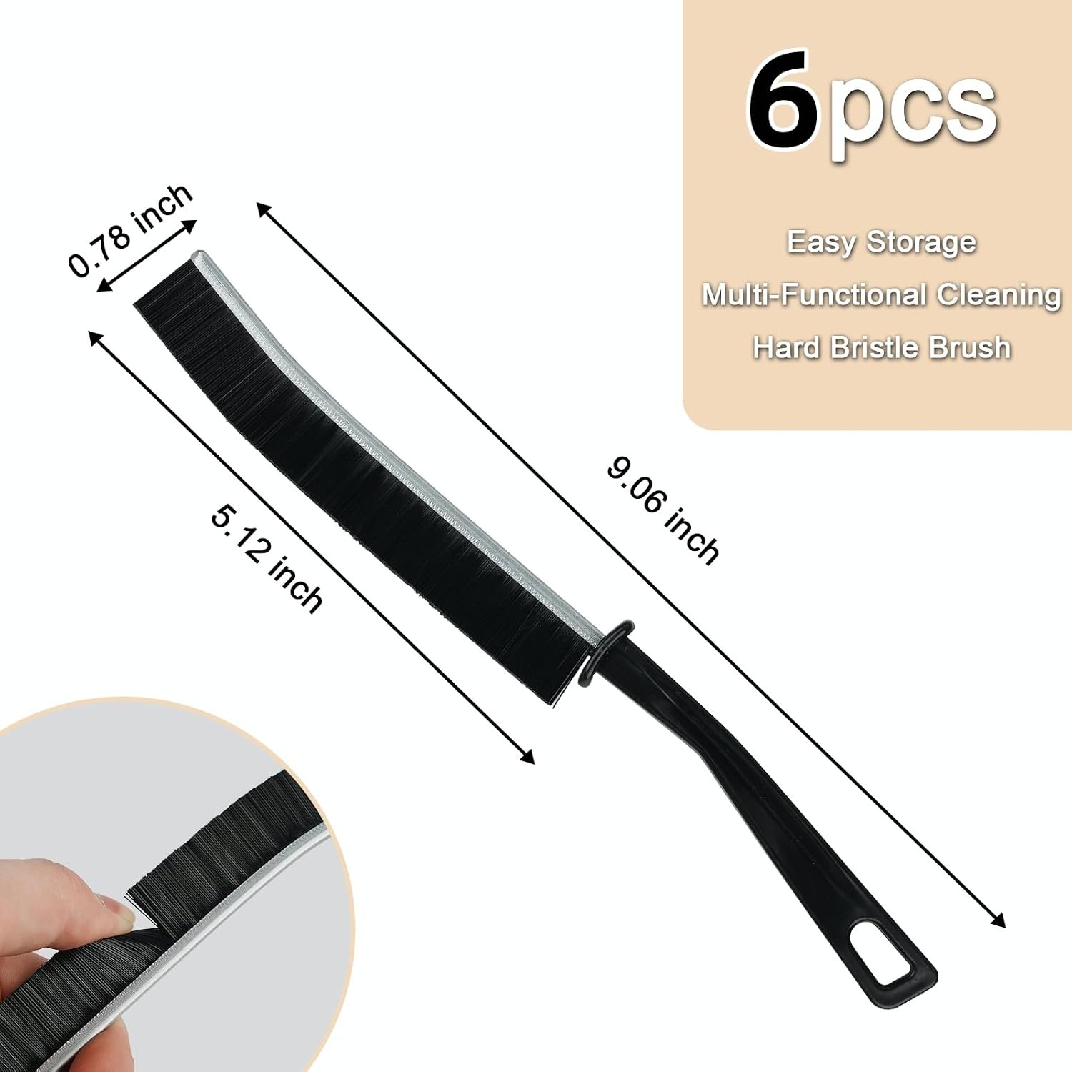 6PCS Crevice Cleaning Brush,Gap Cleaning Brush, Slim Flat Curved Brush for