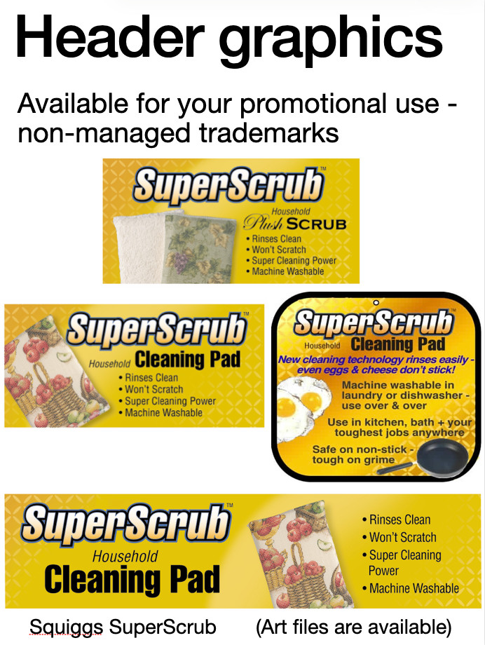 6 Pack SuperScrub Regular Scrub Pads Non Scratch Artsy Fun Pattern Lot