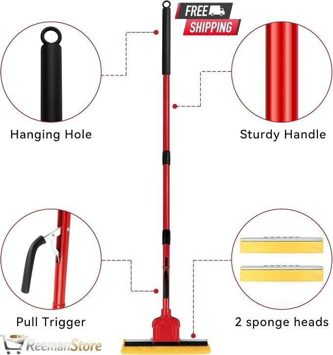 LILAC Swop Cellulose Sponge Mop with 2 Replacement Heads Floor Cleaning Mop