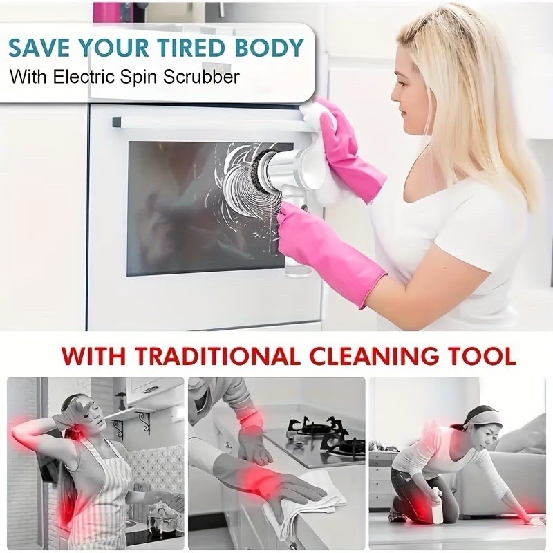 Electric Spin Scrubber Cleaning Brush – Multi-Surface Cleaner for Home & Auto